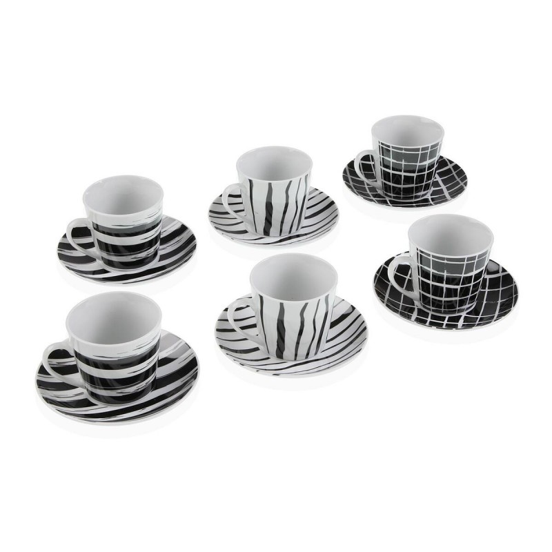 Set di Tazze e Piatti Versa Nero Porcellana