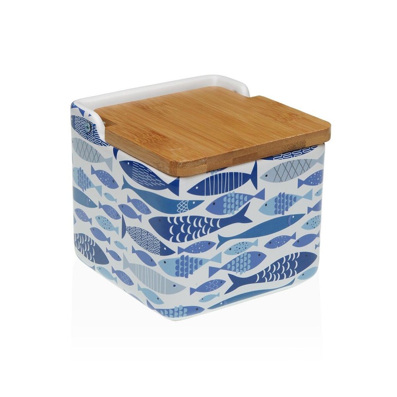 Portasale con Coperchio Versa AQUA 2 Ceramica Dolomite 12,2 x 11,5 x 12,2 cm