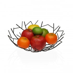 Portafrutta Versa Nero Metallo Acciaio 30 x 9 x 30 cm