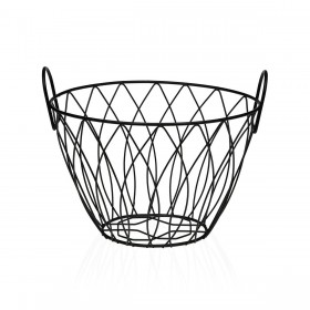 Portafrutta Versa Nero Metallo Acciaio 19,5 X 21,5 X 28,5 CM