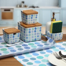 Portasale con Coperchio Versa Ceramica 12,2 x 11,5 x 12,2 cm