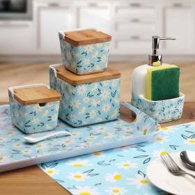 Portasale con Coperchio Versa DAISY  Ceramica 12,2 x 11,5 x 12,2 cm