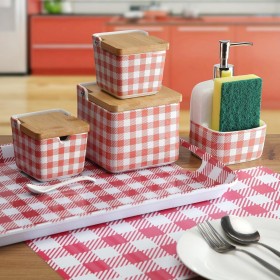 Portasale con Coperchio Versa VICHY  Ceramica 12,2 x 11,5 x 12,2 cm