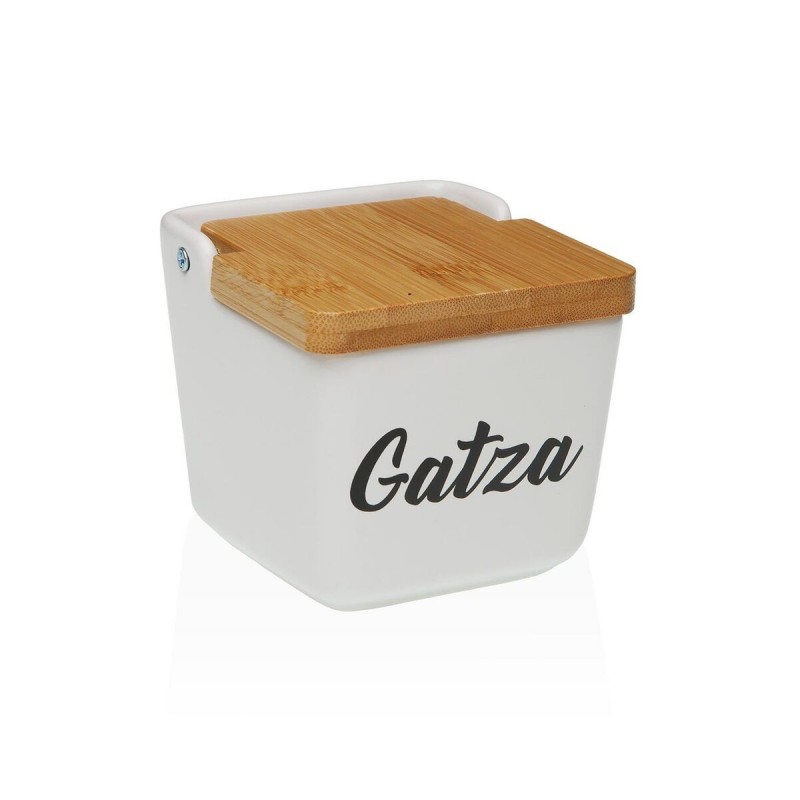 Portasale con Coperchio Versa GATZA Bianco Ceramica 12,2 x 11,5 x 12,2 cm