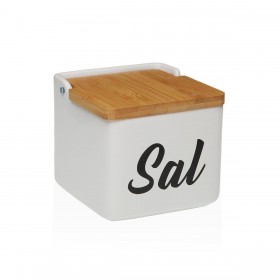 Portasale con Coperchio Versa Sal Bianco Ceramica 12,2 x 11,5 x 12,2 cm