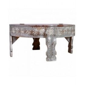 Tavolino da Caffè Alexandra House Living Bianco Legno di mango 80 x 41 x 80 cm