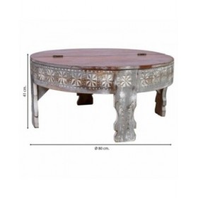 Tavolino da Caffè Alexandra House Living Bianco Legno di mango 80 x 41 x 80 cm
