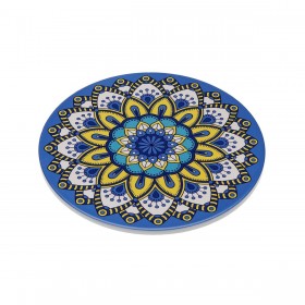 Sottopentola Versa Azzurro Sughero Ceramica Mandala 20 X 0,6 X 20 CM