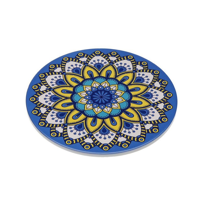 Sottopentola Versa Azzurro Sughero Ceramica Mandala 20 X 0,6 X 20 CM