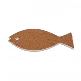 Sottopentola Versa Verde Sughero Ceramica Pesce 14 x 0,7 x 20 cm