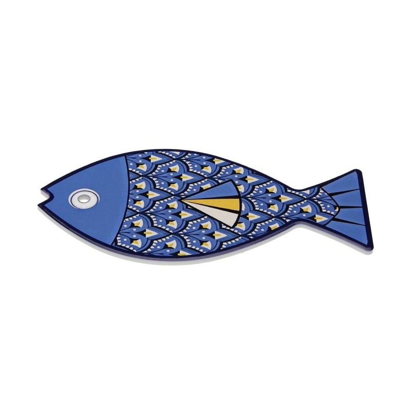 Sottopentola Versa Azzurro Sughero Ceramica Pesce 14 x 0,7 x 20 cm