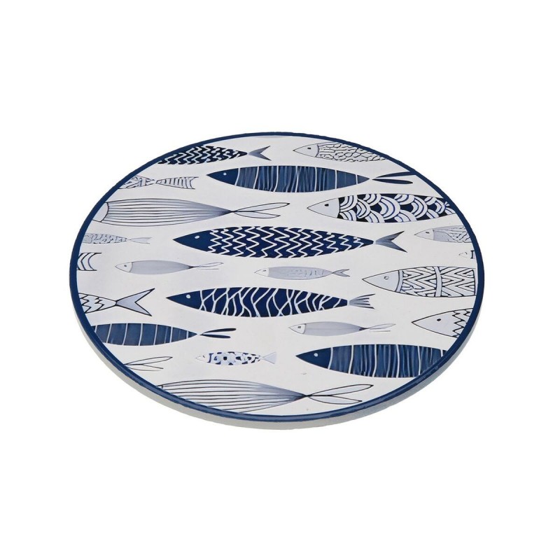 Sottopentola Versa Azzurro Sughero Ceramica Pesci 20 X 0,6 X 20 CM