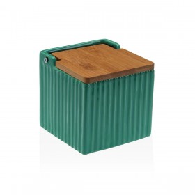 Portasale con Coperchio Versa Verde Ceramica Bambù Dolomite 11 x 11 x 11 cm