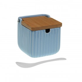 Portazucchero Versa Azzurro Ceramica Bambù Dolomite 8,3 x 8,3 x 8,3 cm