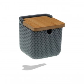 Portazucchero Versa Grigio Ceramica Bambù Dolomite 8,3 x 8,3 x 8,3 cm