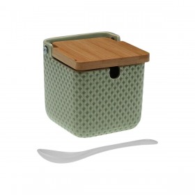 Portazucchero Versa Verde Ceramica Bambù Dolomite 8,3 x 8,3 x 8,3 cm