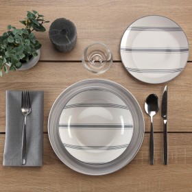 Servizio di Piatti Versa VORTEX  Grigio Porcellana 18 Pezzi