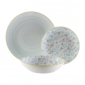 Servizio di Piatti Versa BREEZE  Azzurro Porcellana 18 Pezzi