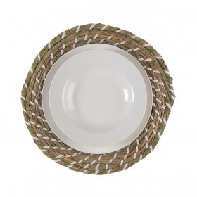 Sottopentola Versa Bianco Verde Tessile Giacinto d'acqua 38 cm