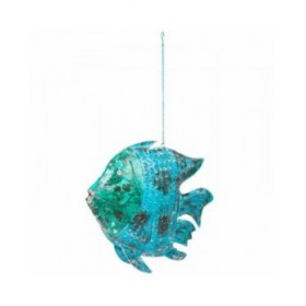 Statua Decorativa Alexandra House Living Azzurro Legno di mango Pesce 10 x 80 x 105 cm