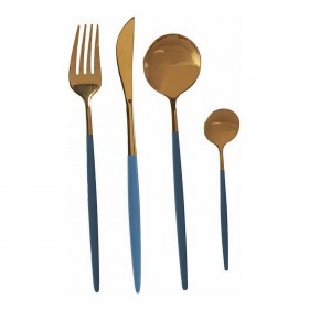 Set di Posate Kinvara BST-CT022 Grigio Dorato Acciaio inossidabile 16 x 5 x 24,5 cm