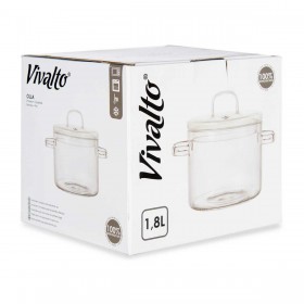 Pentola con Coperchio Vivalto TP-HM05-1800/BHA1 Trasparente Vetro Borosilicato 15,4 x 16,8 x 20,5 cm