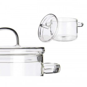 Pentola con Coperchio Vivalto TP-HM05-1800/BHA1 Trasparente Vetro Borosilicato 15,4 x 16,8 x 20,5 cm