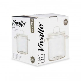 Pentola con Coperchio Vivalto TP-HM05-2200/BHA1 Trasparente Vetro Borosilicato 15,3 x 19,5 x 21 cm