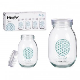 Barattolo Vivalto Slow Life Trasparente 1,8 L (4 Unità)