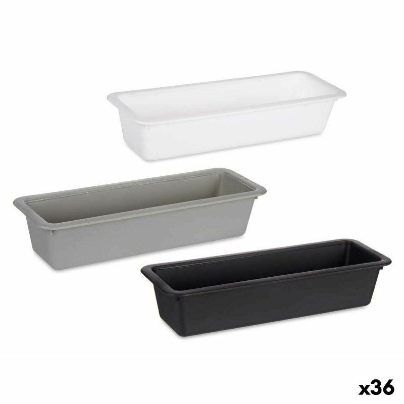 Vassoio Portaposate Kinvara CN18819 Bianco Nero Caucciù polipropilene 8,5 x 5 x 24 cm (36 Unità)