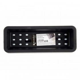 Vassoio Portaposate Kinvara CN18819 Bianco Nero Caucciù polipropilene 8,5 x 5 x 24 cm (36 Unità)