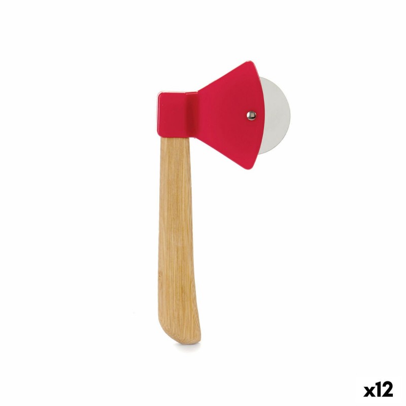 Tagliapizza Kinvara CN52307-1 Marrone Rosso Bambù Acciaio inossidabile polipropilene 21,7 x 2 x 10 cm Ascia (12 Unità)