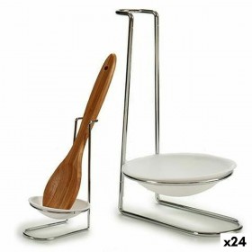 Poggiamestolo Kinvara 55022 polipropilene Ferro 10 x 18 x 11 cm Argentato (24 Unità)