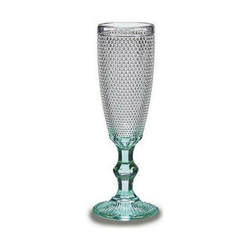 Calice da champagne Vivalto PR05720ZD/BHA6 Trasparente Turchese Vetro 185 ml Punti (6 Unità)