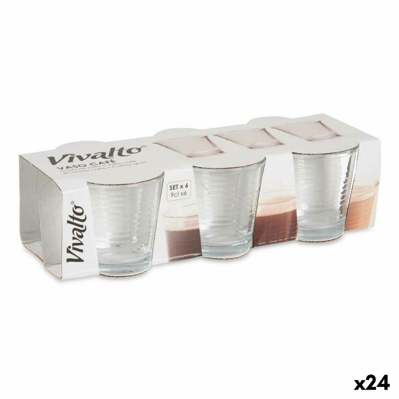 Set di Bicchieri Vivalto 3503/WH6 Trasparente Vetro 90 ml (24 Unità)