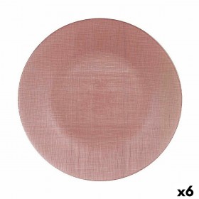 Piatto da pranzo Vivalto Rosa Vetro 32,5 x 2 x 32,5 cm (6 Unità)