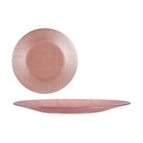Piatto da pranzo Vivalto Rosa Vetro 32,5 x 2 x 32,5 cm (6 Unità)