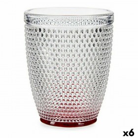 Bicchiere Vivalto P00409ZD/BHA6 RED BO Rosso Trasparente Vetro Punti 300 ml (6 Unità)