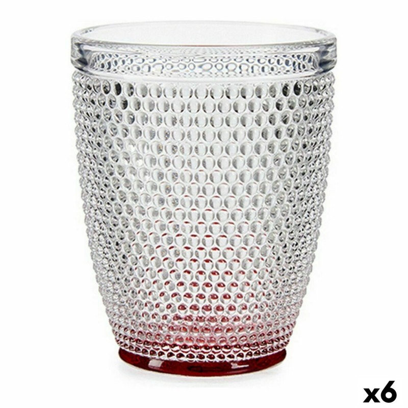 Bicchiere Vivalto P00409ZD/BHA6 RED BO Rosso Trasparente Vetro Punti 300 ml (6 Unità)