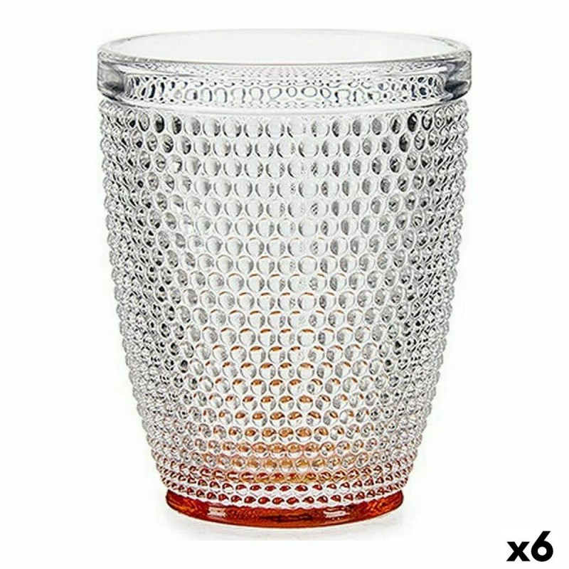 Bicchiere Vivalto P00409ZD/BHA6 AMBER Trasparente Ambra Vetro Punti 300 ml (6 Unità)