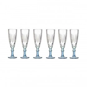 Calice da champagne Vivalto Exotic Azzurro Cristallo 170 ml (6 Unità)