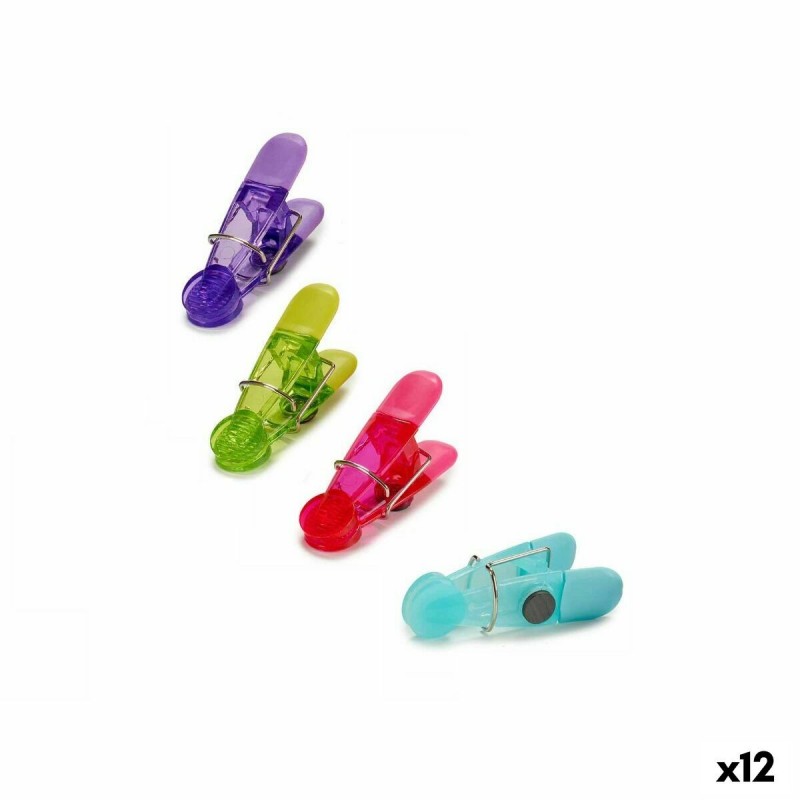 Molette per Chiudere le Buste Kinvara CH14812 Multicolore Caucciù Plastica Magnetico 4 Pezzi (12 Unità)