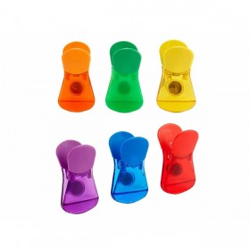 Molette per Chiudere le Buste Kinvara CK60429 Multicolore Plastica Magnetico 6 Pezzi (12 Unità)