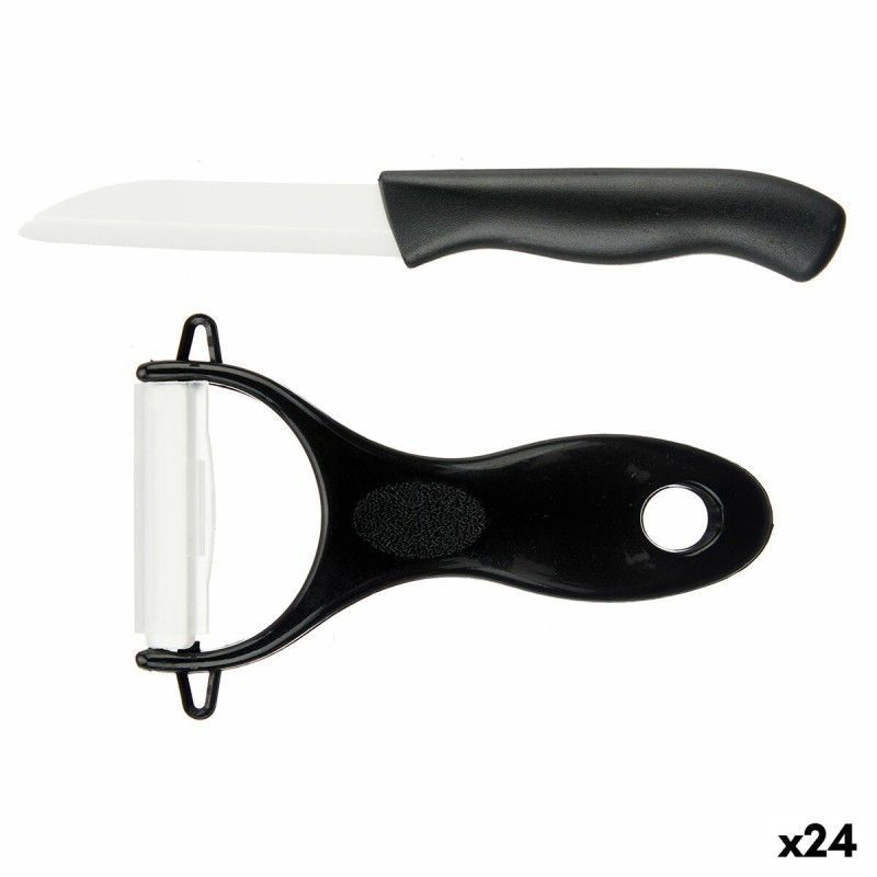 Pela e Affetta Verdure Kinvara KT3521(B/C)HB Bianco Nero Ceramica polipropilene 14 x 23 x 2 cm (24 Unità)