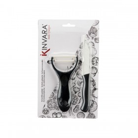 Pela e Affetta Verdure Kinvara KT3521(B/C)HB Bianco Nero Ceramica polipropilene 14 x 23 x 2 cm (24 Unità)