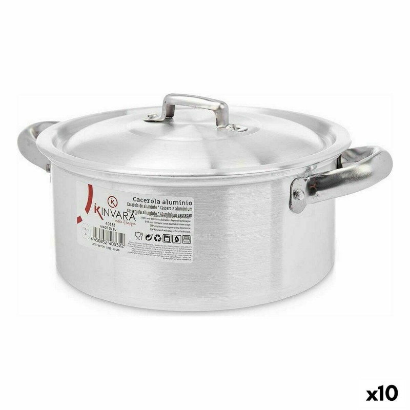 Casseruola con coperchio Kinvara 100004 Argentato (10 Unità)