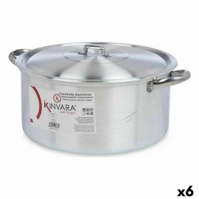 Casseruola con coperchio Kinvara 100010 Argentato 10 L (6 Unità)