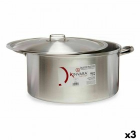 Casseruola con coperchio Kinvara 100015 Argentato 53 x 24 x 43 cm (3 Unità)