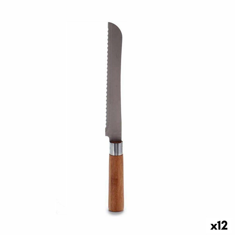 Coltello Seghettato Kinvara KT116042B Bambù Acciaio inossidabile 2,8 x 2,5 x 32 cm (12 Unità)