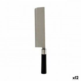 Accetta da Cucina Kinvara KT11-5604S08 Nero Argentato Acciaio inossidabile Plastica 5,6 x 2,5 x 33 cm (12 Unità)